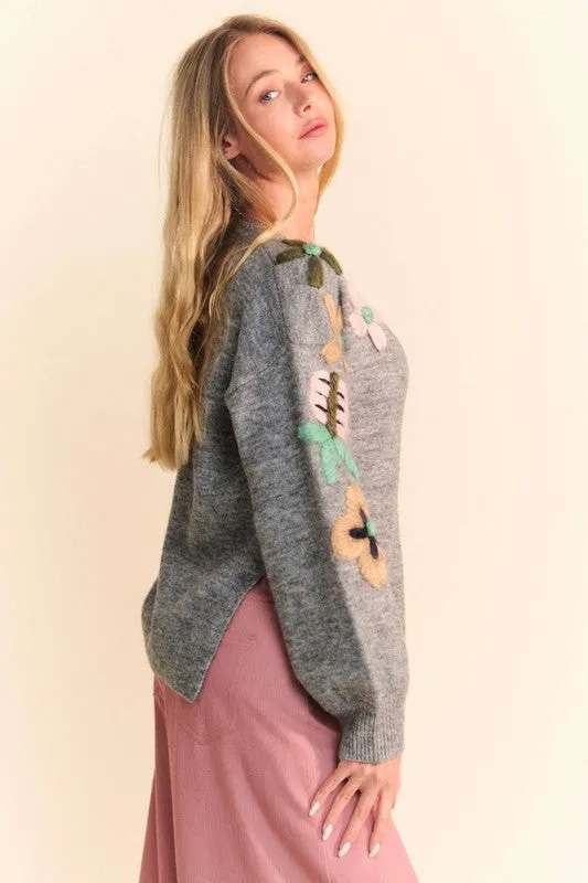 Floral Embroidered Sweater