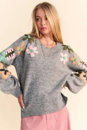 Floral Embroidered Sweater