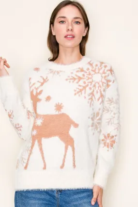 Fluffy Reindeer Sweater