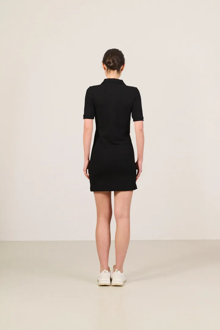 FOREST ESSENTIEL polo dress - Black