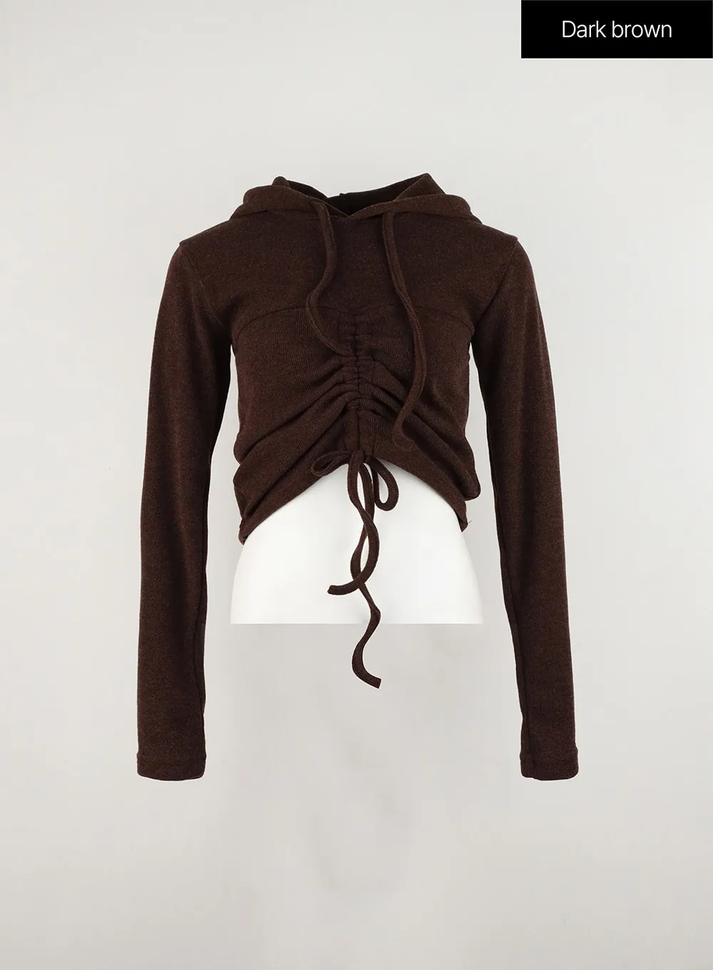 Front Shirring Hoodie Sweater IN328