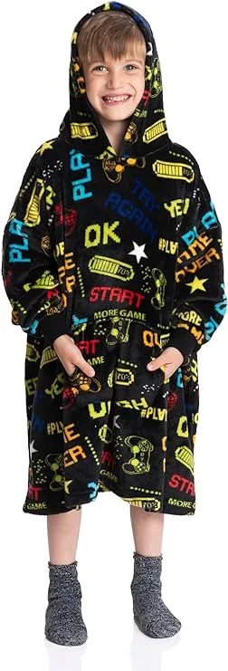 Game-On CozyQuest Gamer's Fleece Hoodie Blanket - The Ultimate Armor for Comfort