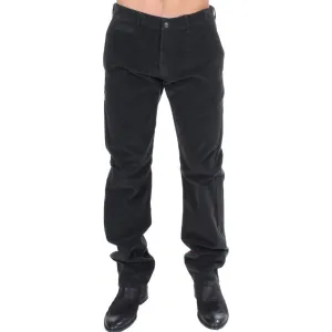 GF Ferre Elegant Black Cotton Corduroy Pants