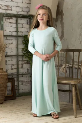 Girls Trapeze Maxi Dress in Mint or Mocha 5018