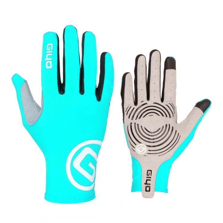 GIYO S-02 Bike Riding Long-finger Gloves, Size:L(Light Blue)