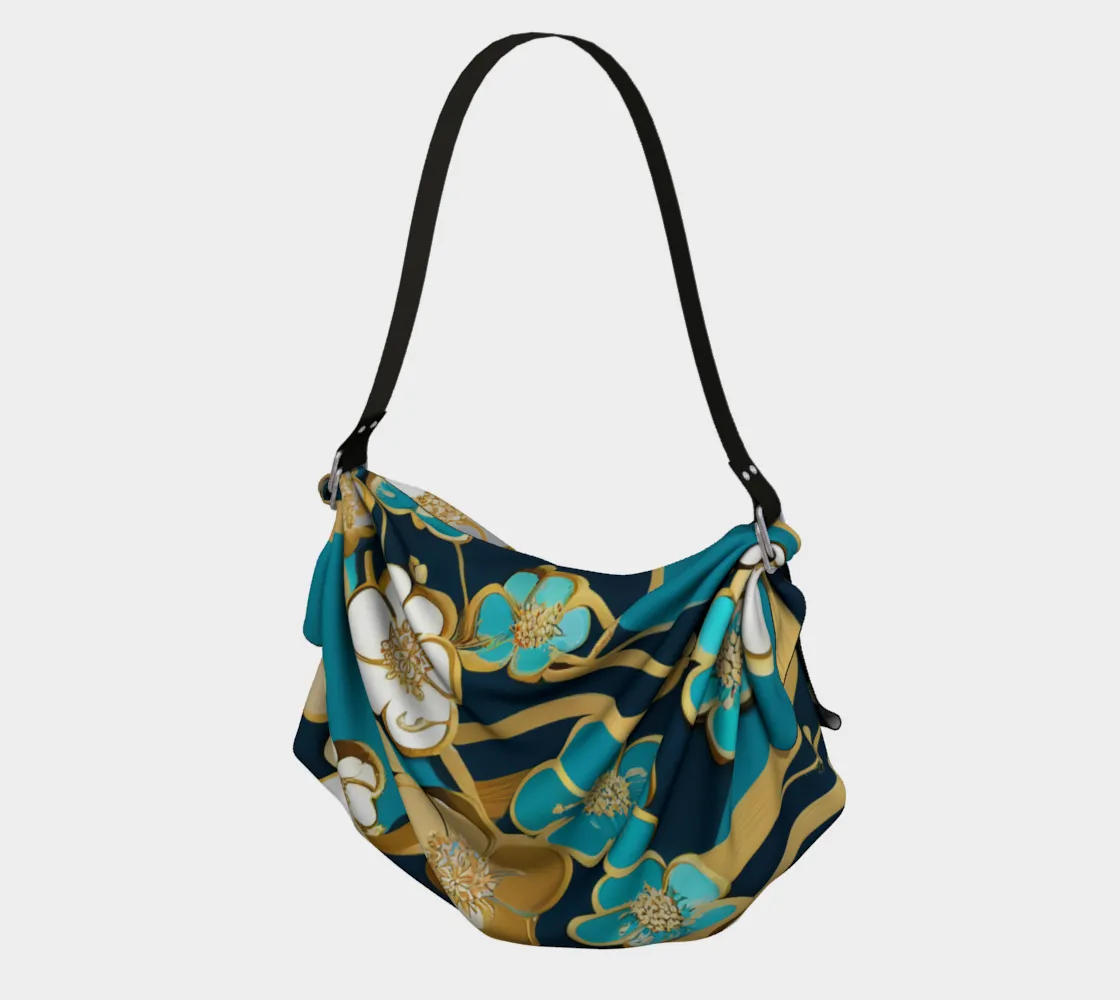 Green Cherry Blossom Tree Hobo Scarf Bag