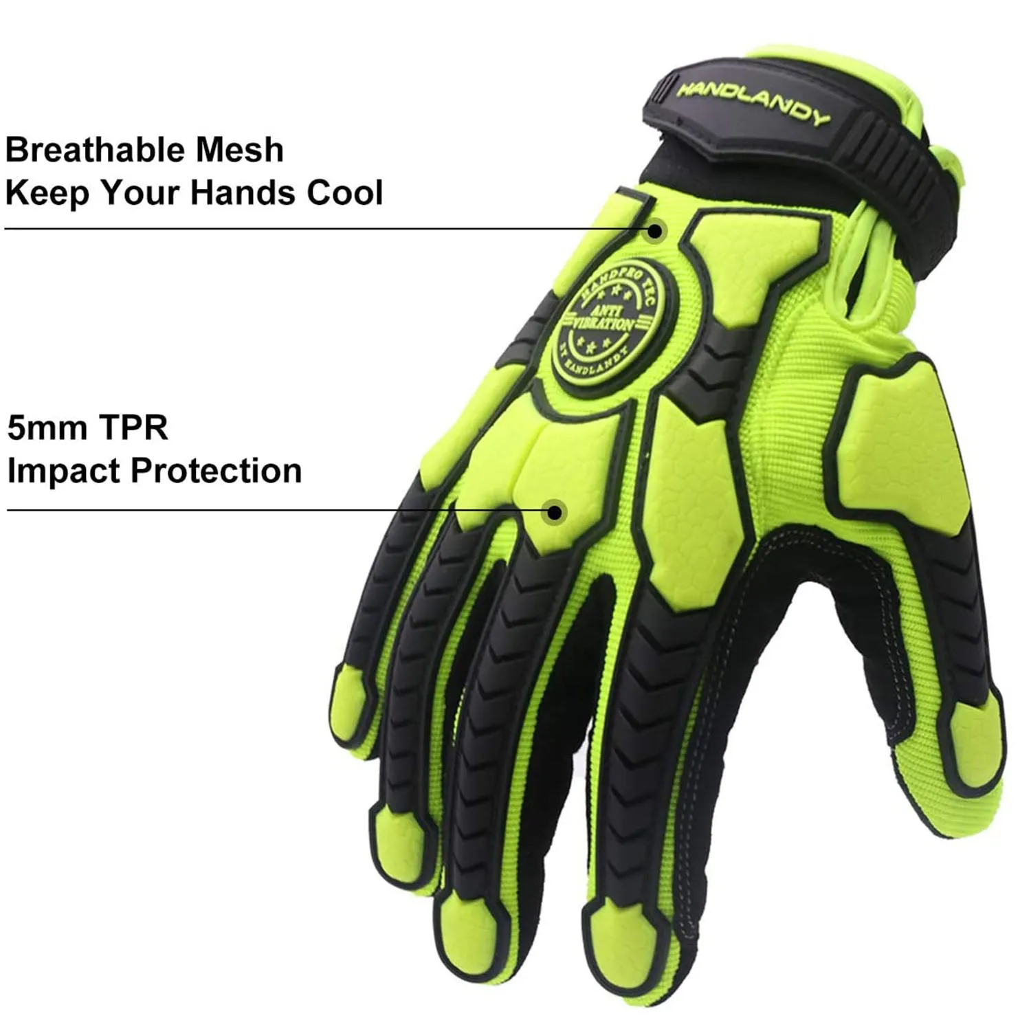 Handlandy TPR Protector Impact Heavy Duty Work Gloves SBR Padding H685