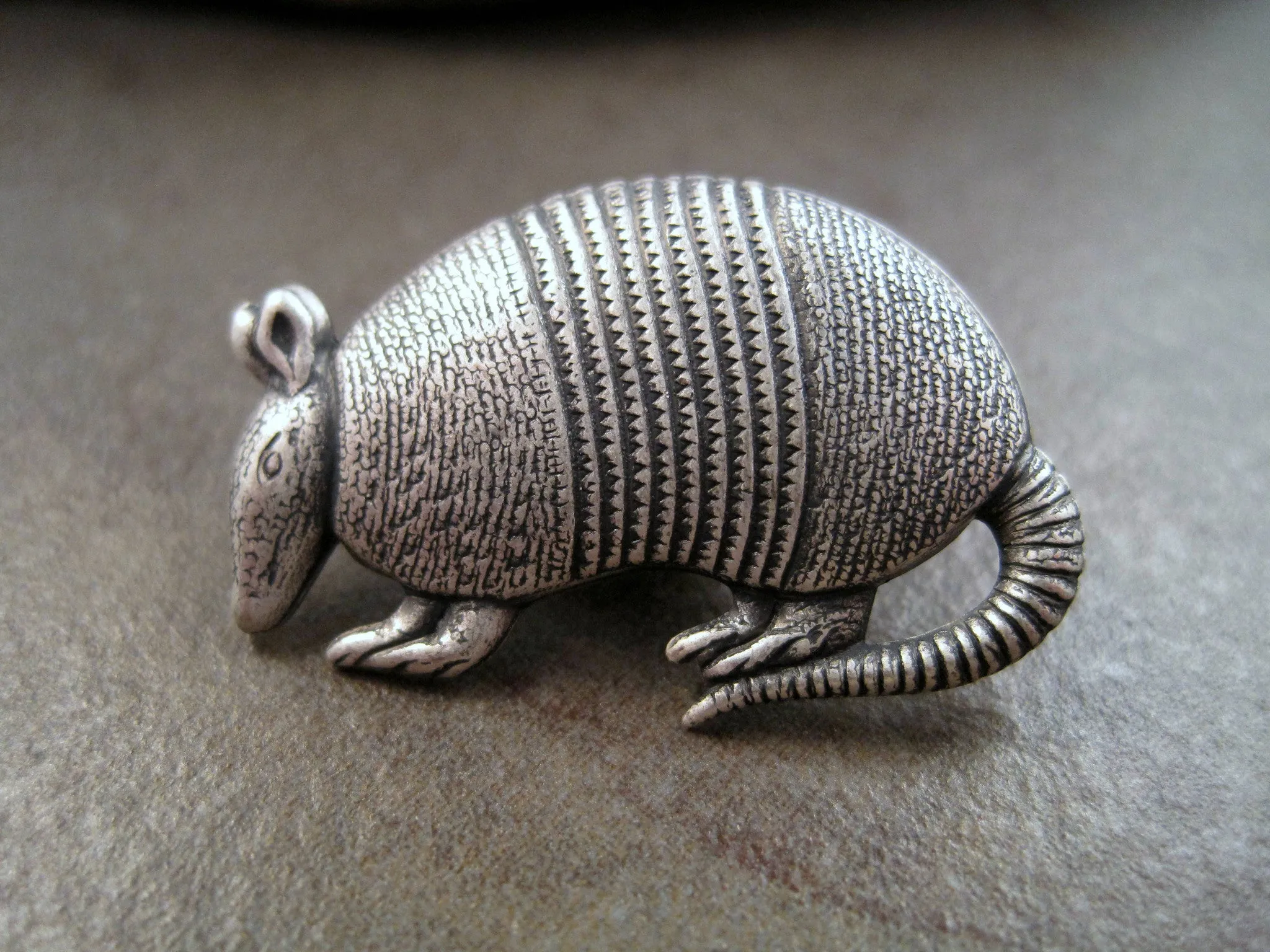 Handmade Armadillo Brooch Tie Tack Lapel Pin