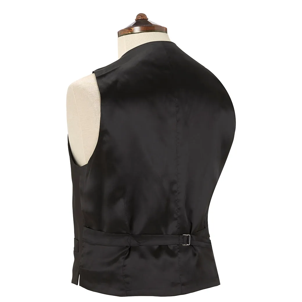 Hudson Black Grosgrain Silk and Cotton Waistcoat