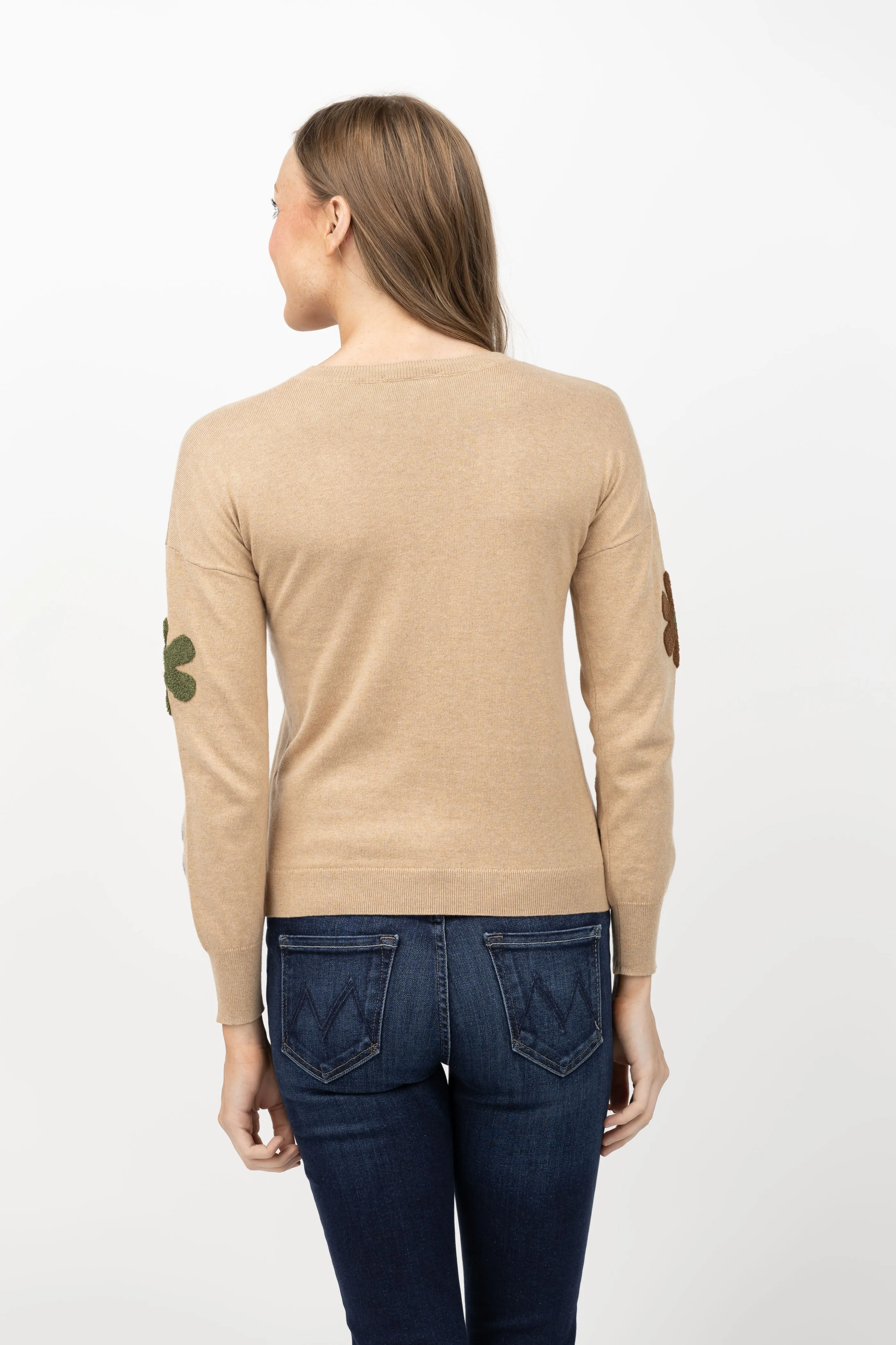 J. Society Flower Sweater in Camel