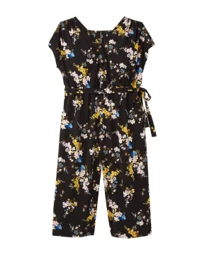 Juliff Faux Wrap Jumpsuit | Black / Yellow