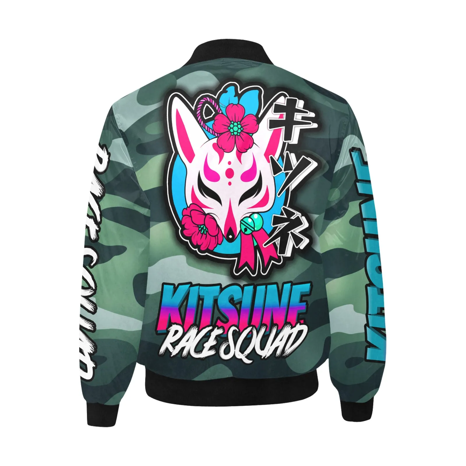 Kitsune Green Camo Bomber Jacket