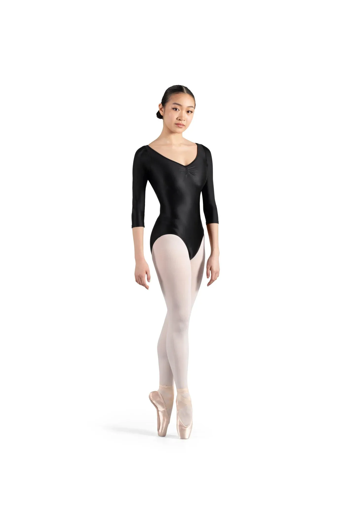 Ladies V-Neck 3/4 Sleeve Leotard