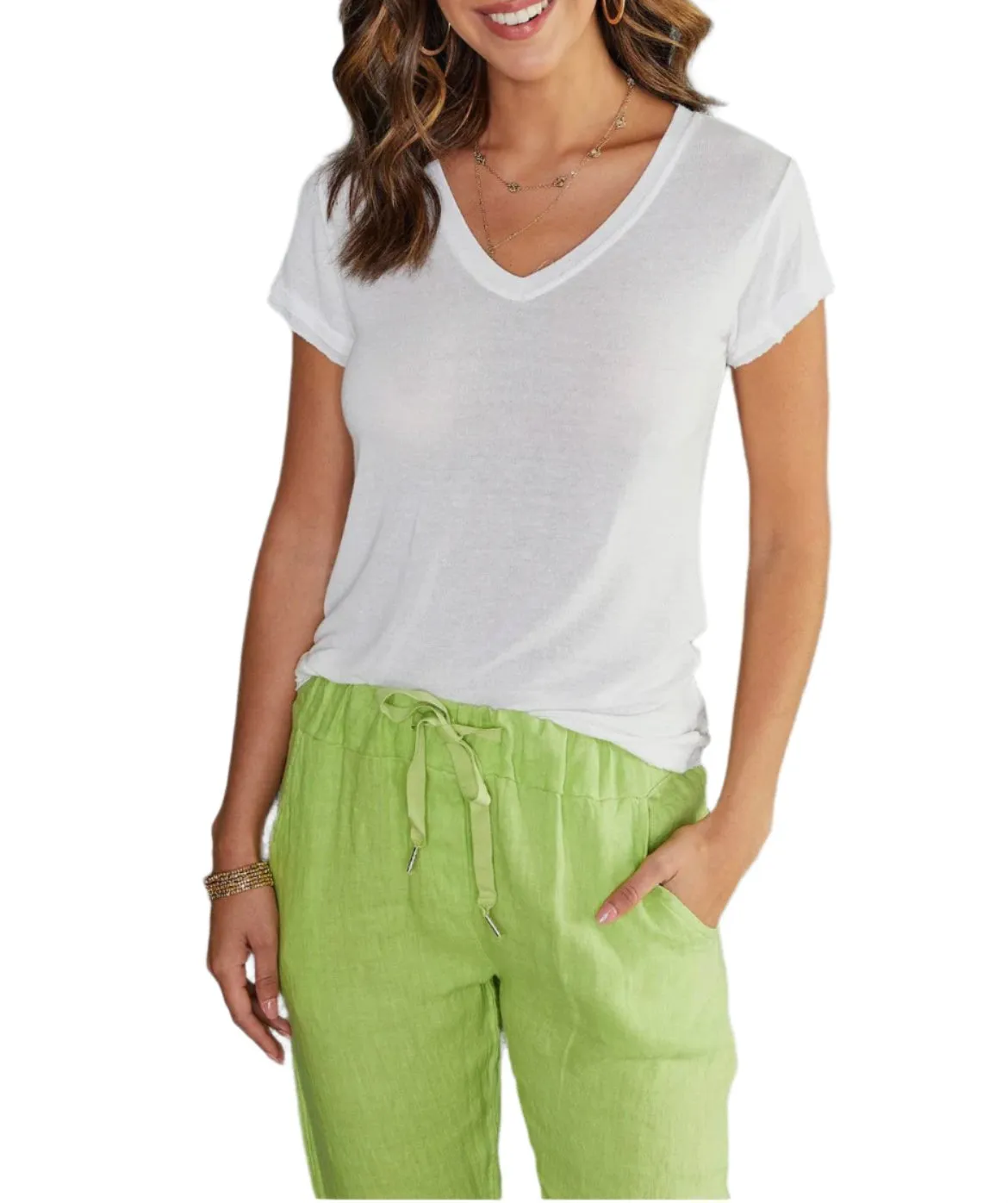 Lime pants in 100% Italian Linen