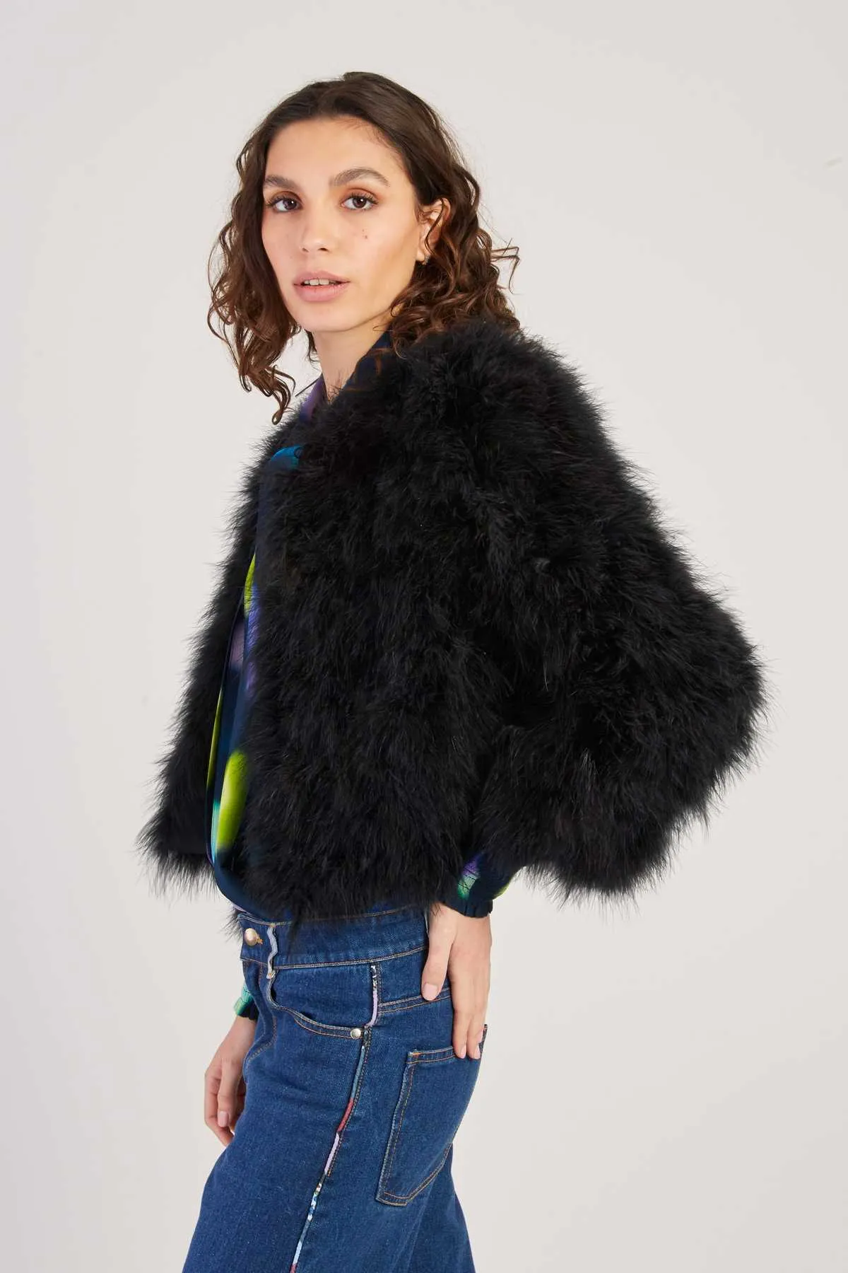 Linette Feather Jacker -Black