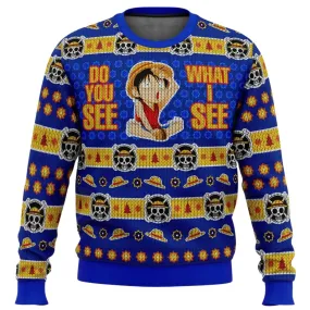 Luffy's Christmas Gaze Sweater