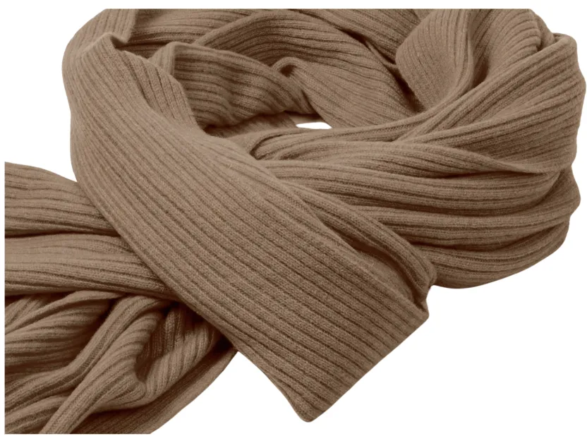 Luxurious Ribbed Cashmere Scarf