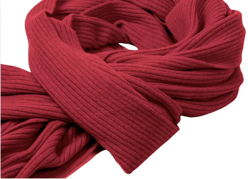 Luxurious Ribbed Cashmere Scarf