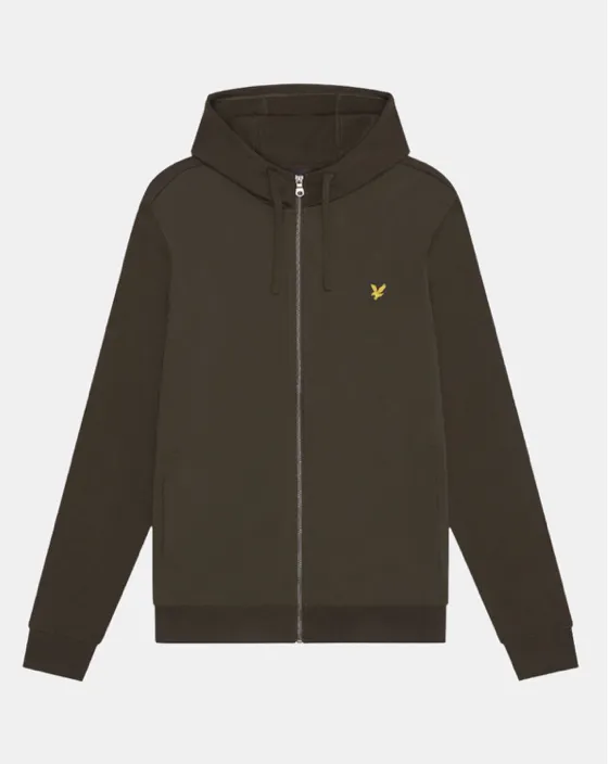 Lyle & Scott Hybrid Zip Hoodie/Olive - New AW24