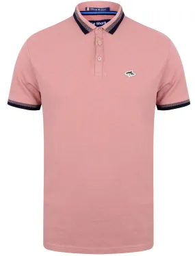 Lyndhurst Cotton Marl Pique Polo Shirt In Dusky Pink - Le Shark