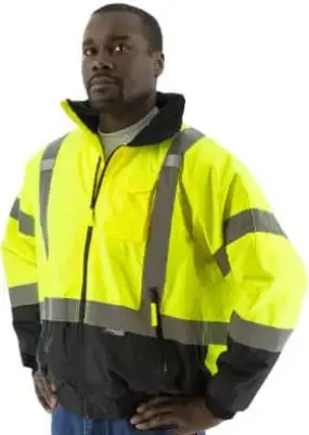 MAJESTIC - HI-VIS 2-in-1 Bomber Jacket w/ Black Bottom - Removable Liner- Waterproof