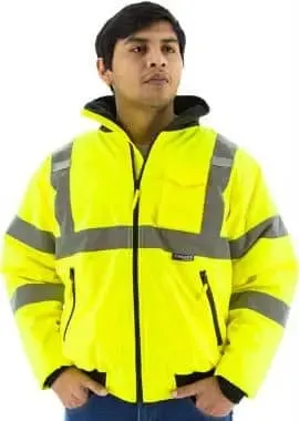 MAJESTIC - NON FR Hi Viz YELLOW Jacket with Quilted Liner CLASS 3