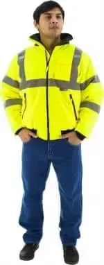 MAJESTIC - NON FR Hi Viz YELLOW Jacket with Quilted Liner CLASS 3