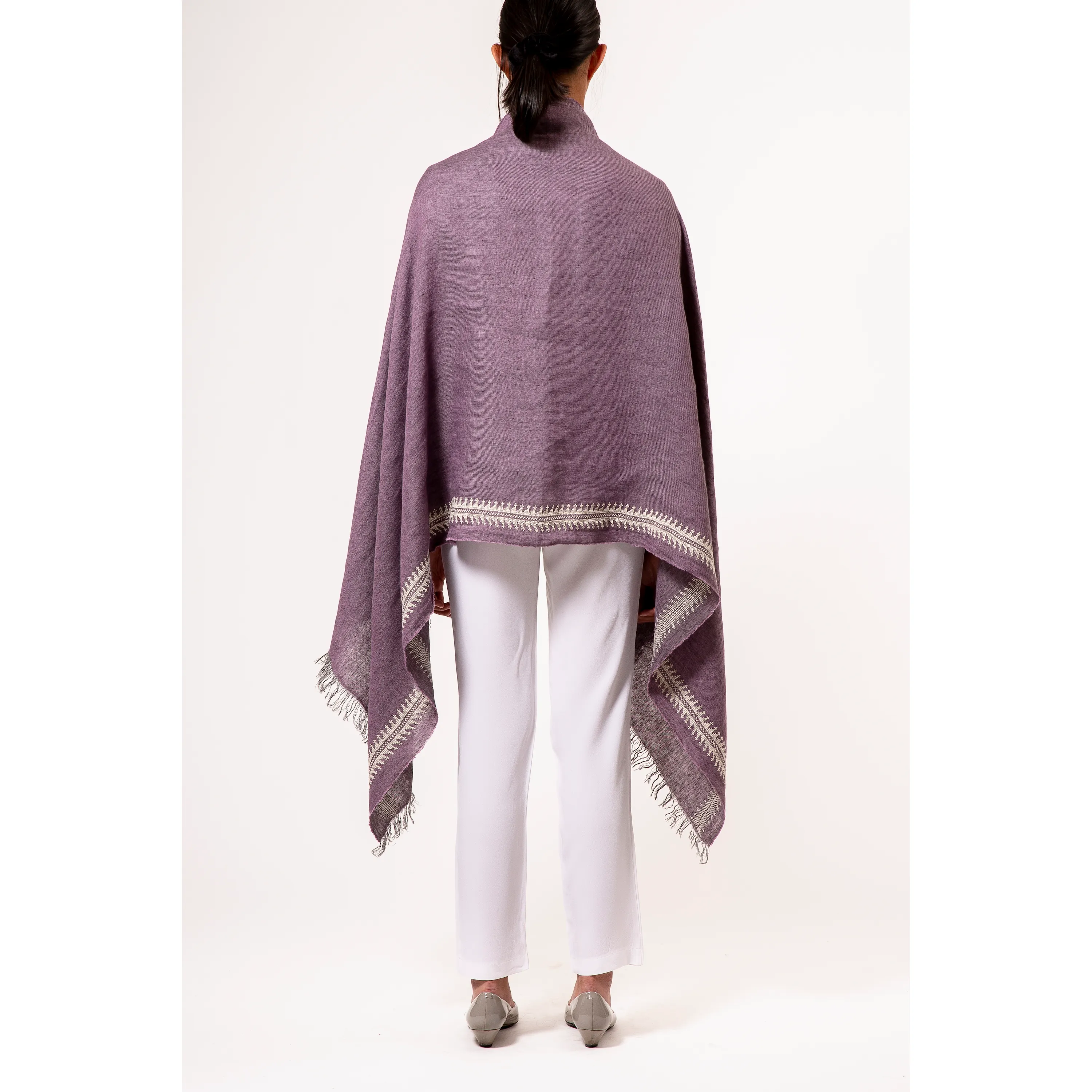 MAUVE LINEN SHAWL MARY MAGDALENE