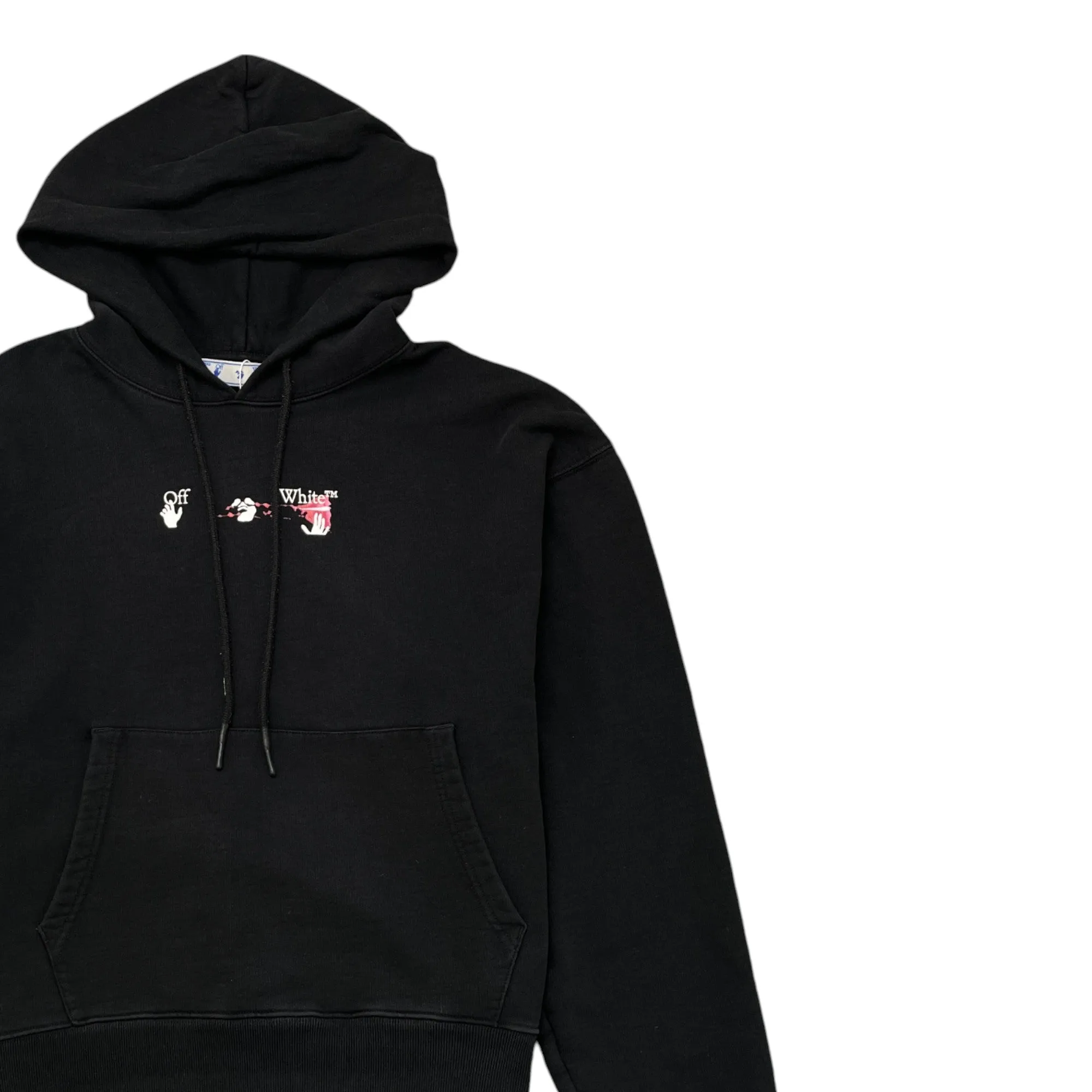 Men's Acrylic Arrow Logo Hoodie Black Size L