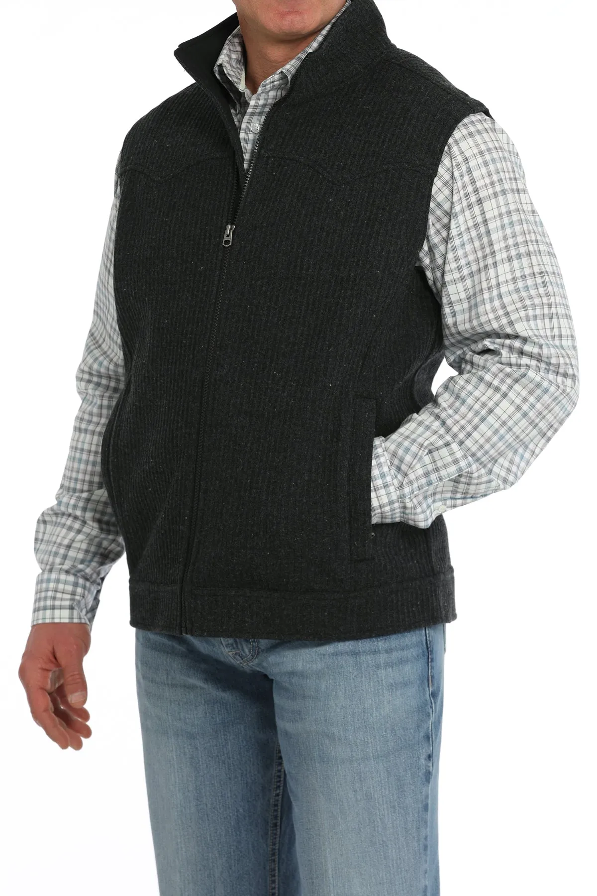 Men's Bonded Wooly Vest - Black