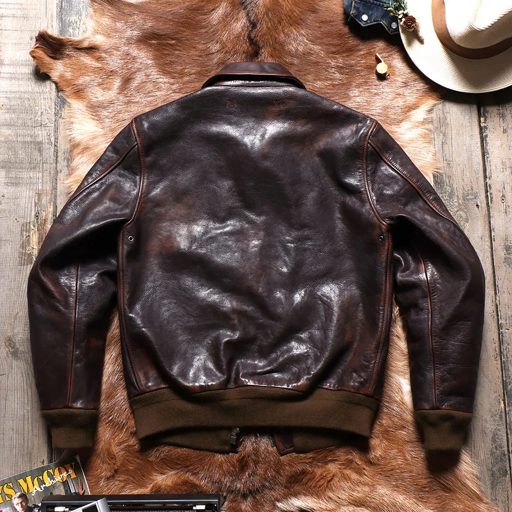 Men's Distressed Type A2 Flight Leather Jacket