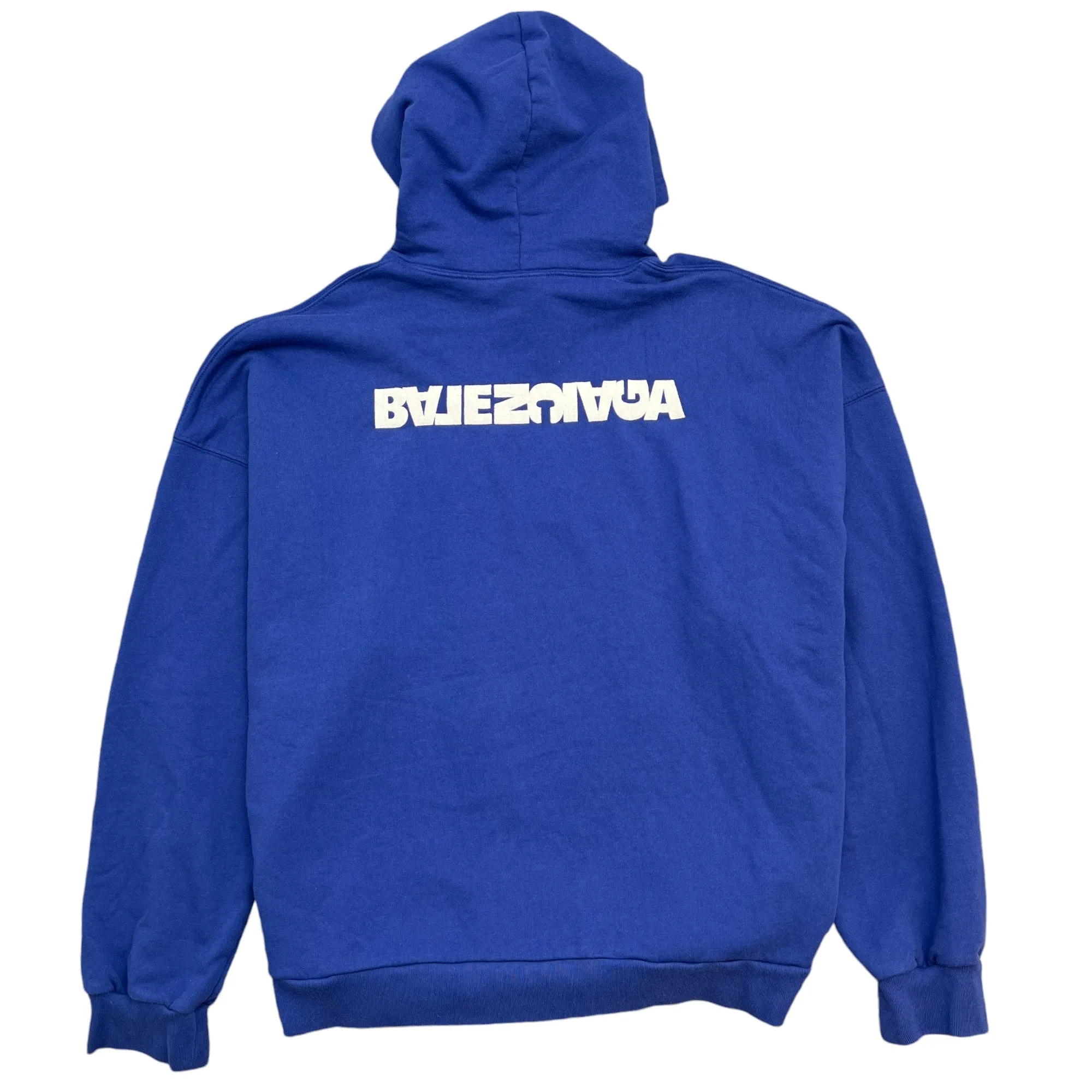 Men's Embroidered Logo Hoodie Blue Size S