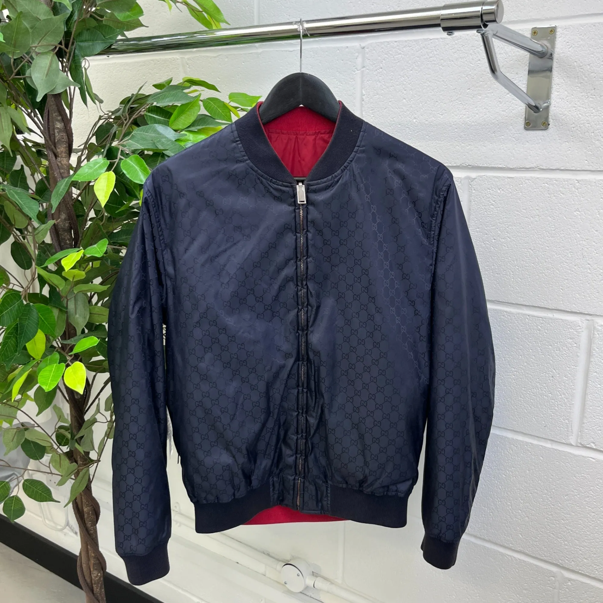 Men's Gg Reversible Jacket Navy Size IT 44 / XS