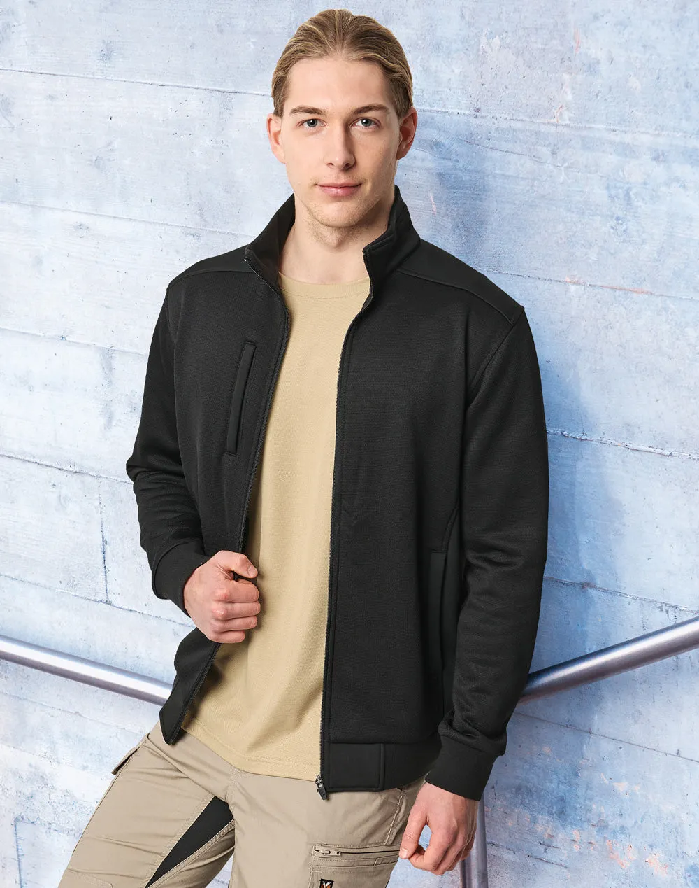 Mens Jacquard Fleece Bomber Jacket - JK57