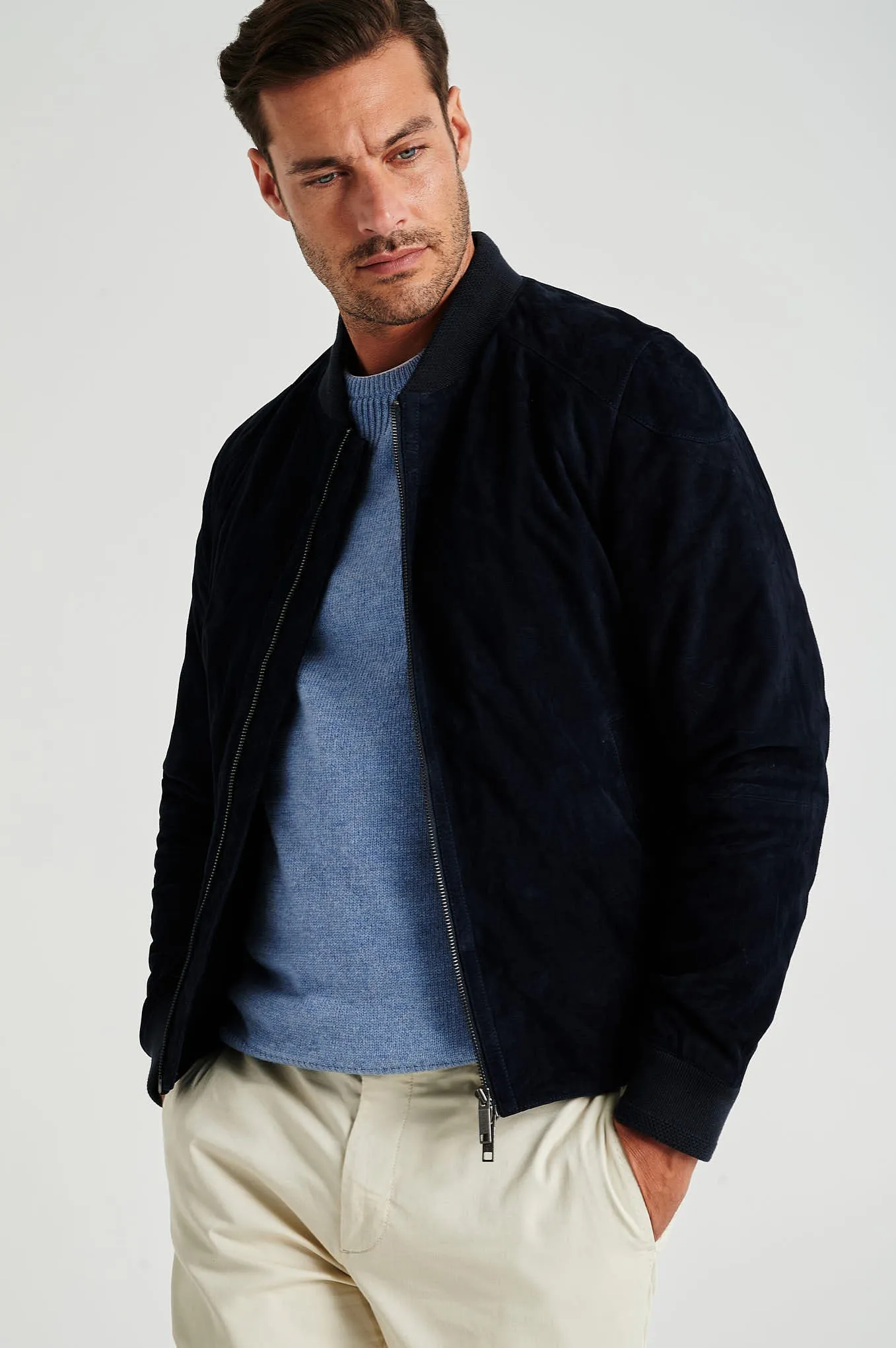 Men's respekt suede bomber jacket