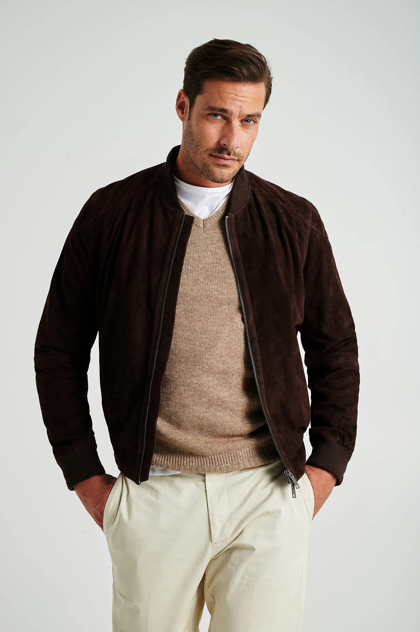 Men's respekt suede bomber jacket