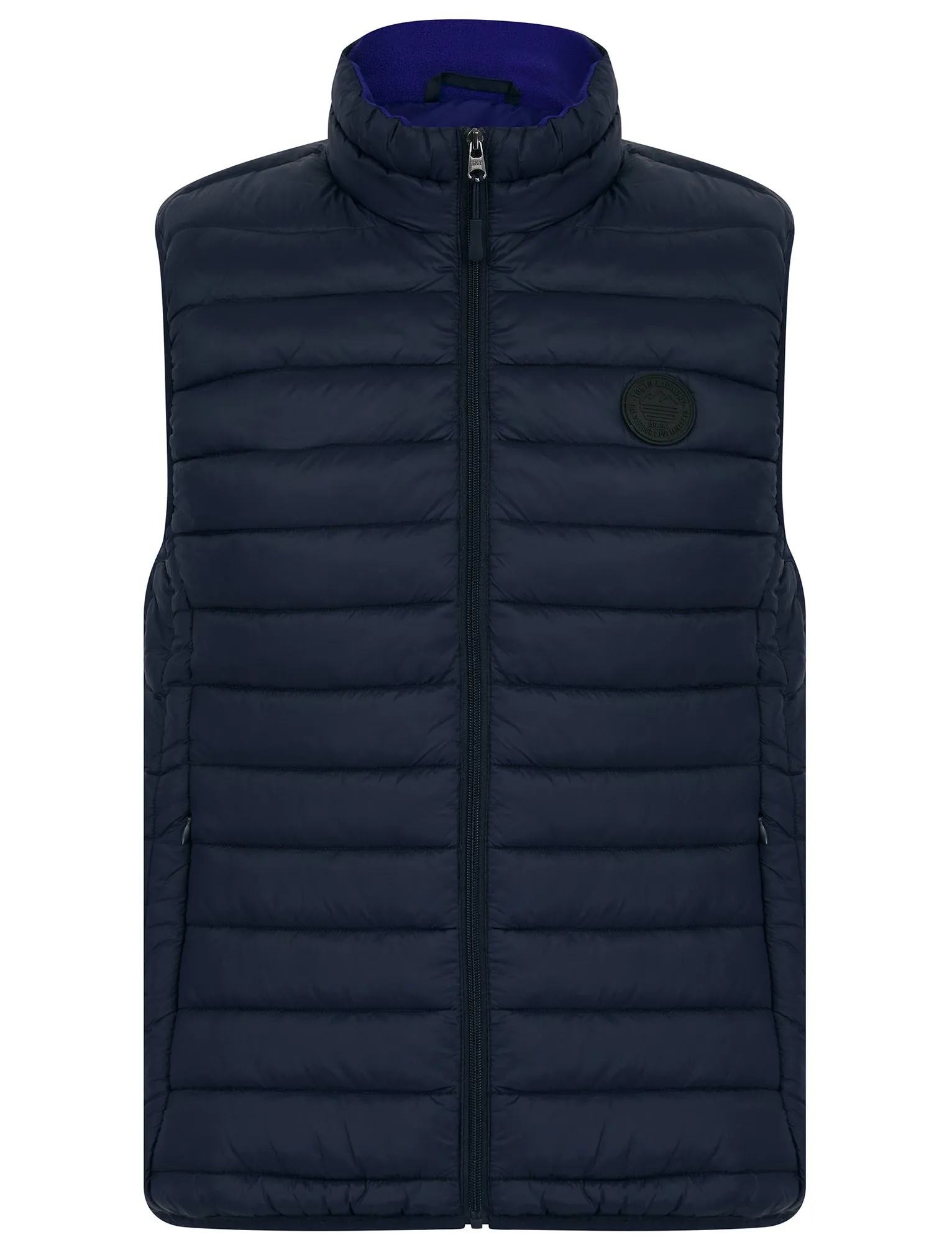 Mentari Quilted Puffer Gilet with Fleece Lined Collar in Sky Captain Navy - Tokyo Laundry