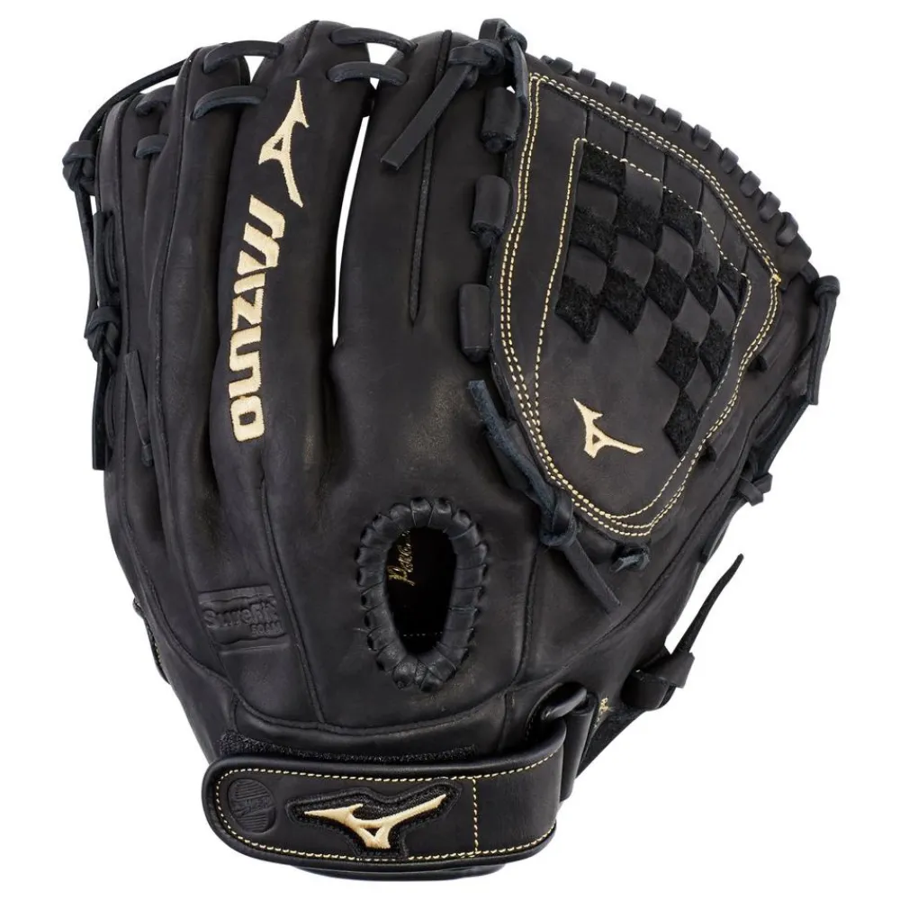 Mizuno MVP Prime 13 Inch RHT Fastpitch Softball Glove - Black/Gold