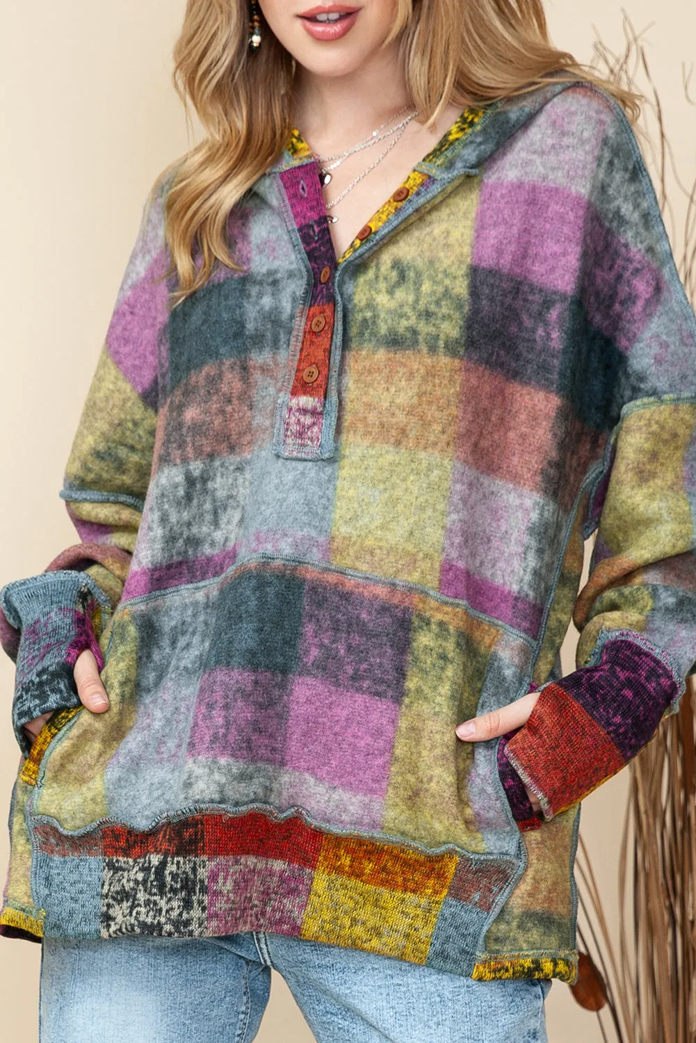 Multicolor Checkered Hoodie