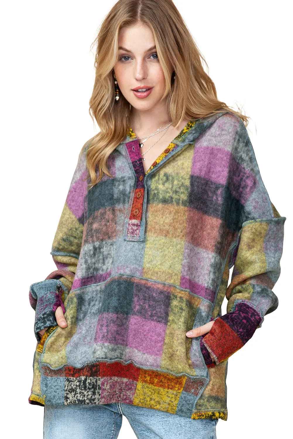 Multicolor Checkered Hoodie