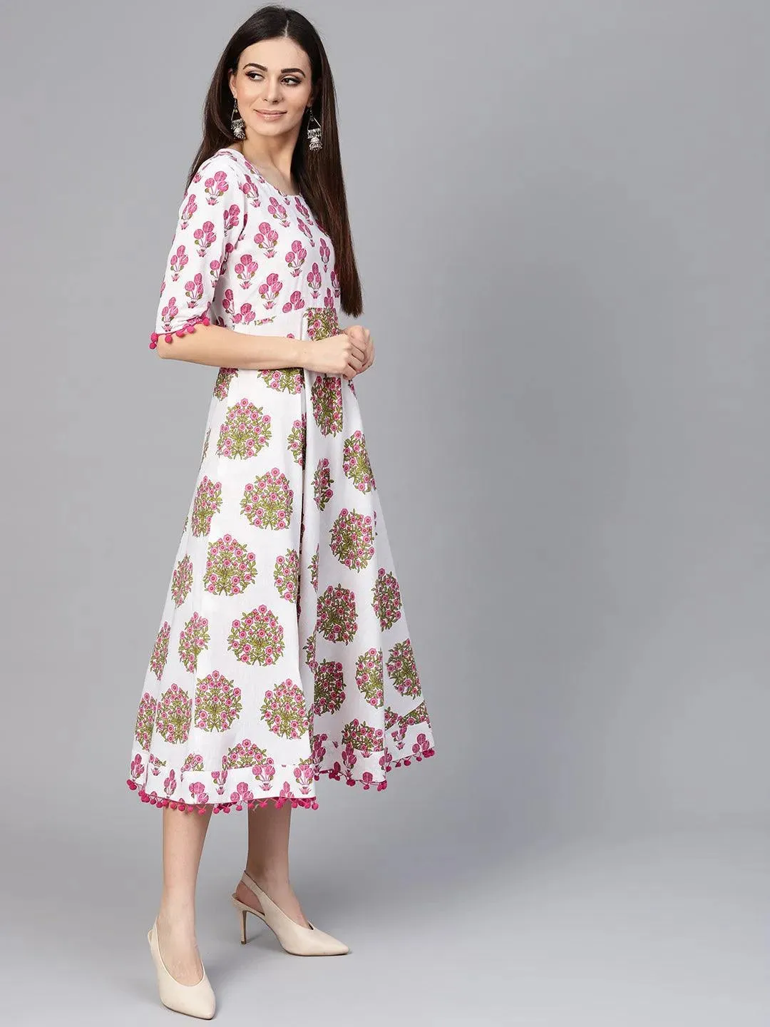 Multicoloured Printed Cotton Dress