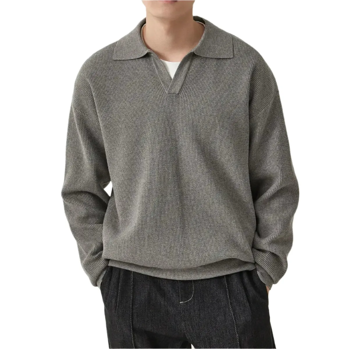 Noble Wear Alpine V-Neck Polo Sweater