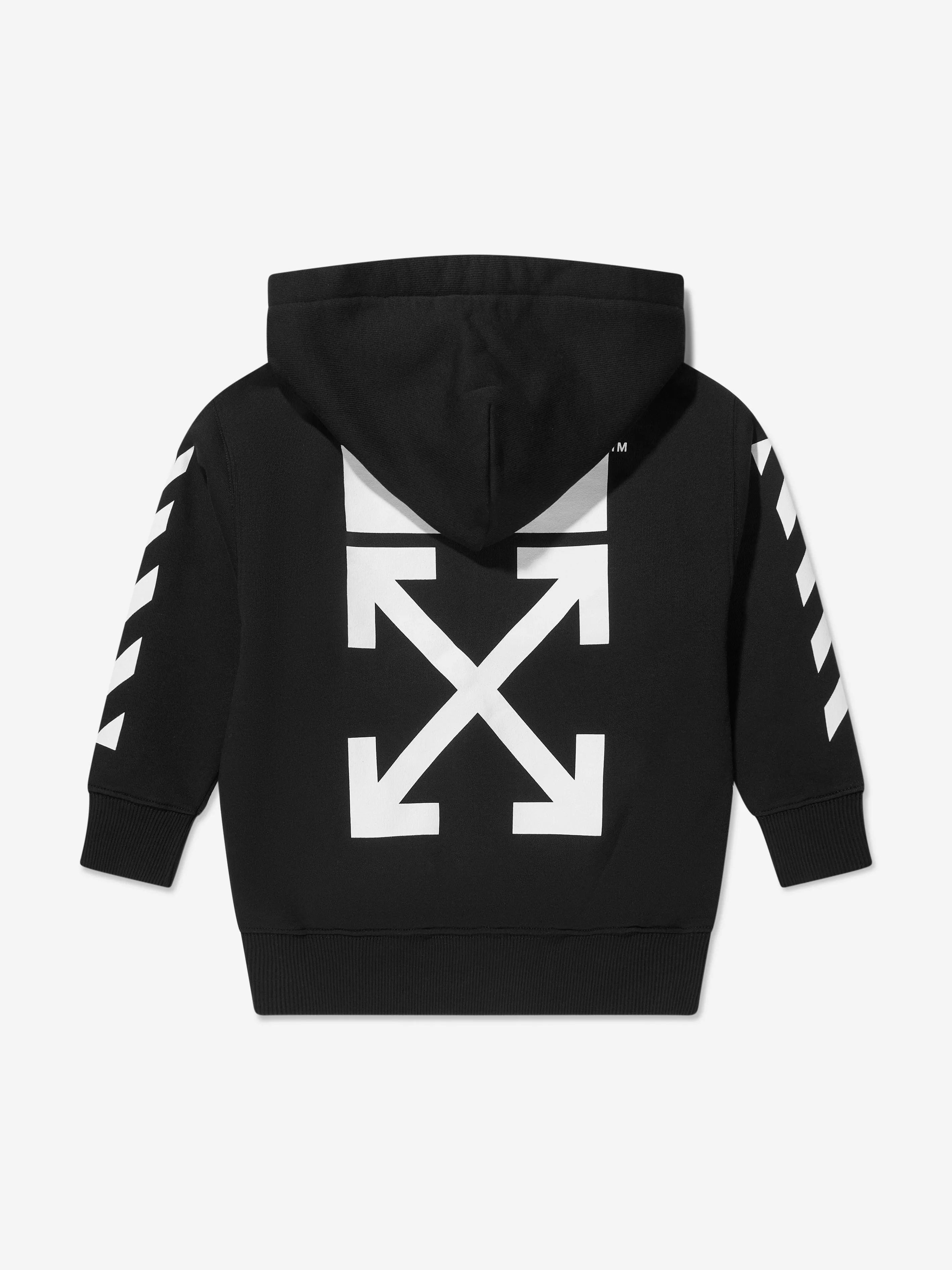 Off-White Boys Classic Arrow Tab Hoodie in Black