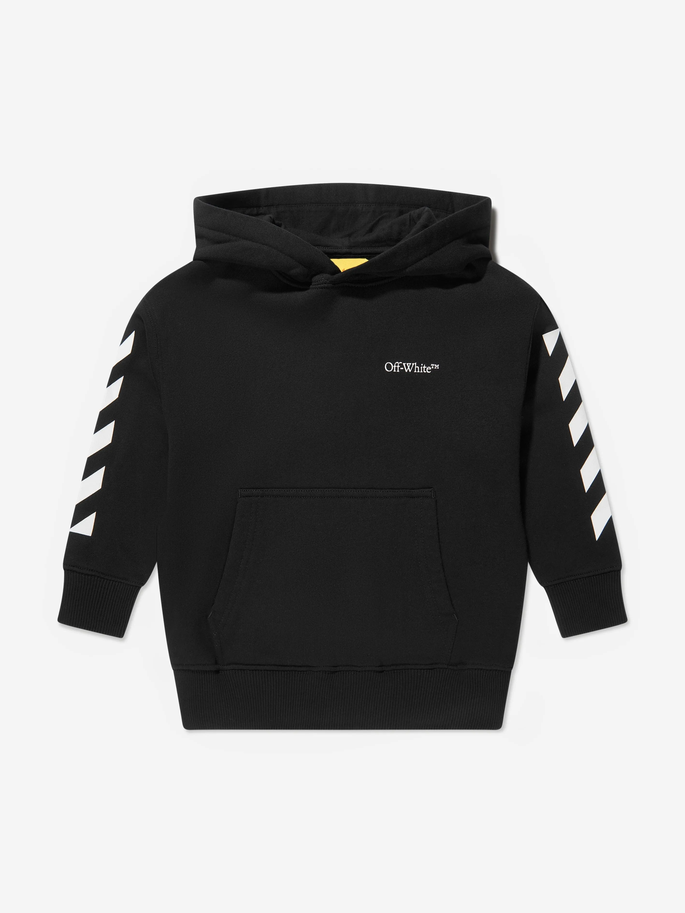 Off-White Boys Classic Arrow Tab Hoodie in Black