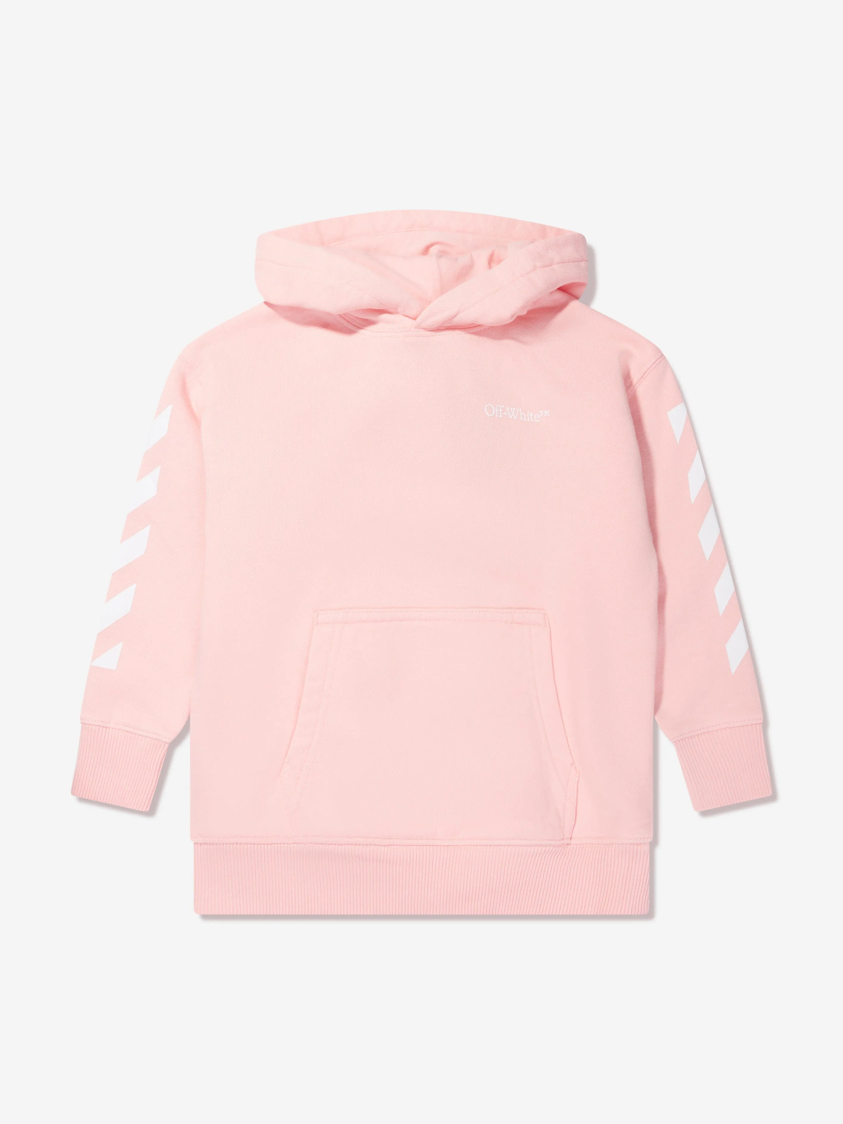 Off-White Girls Classic Arrow Tab Hoodie in Pink