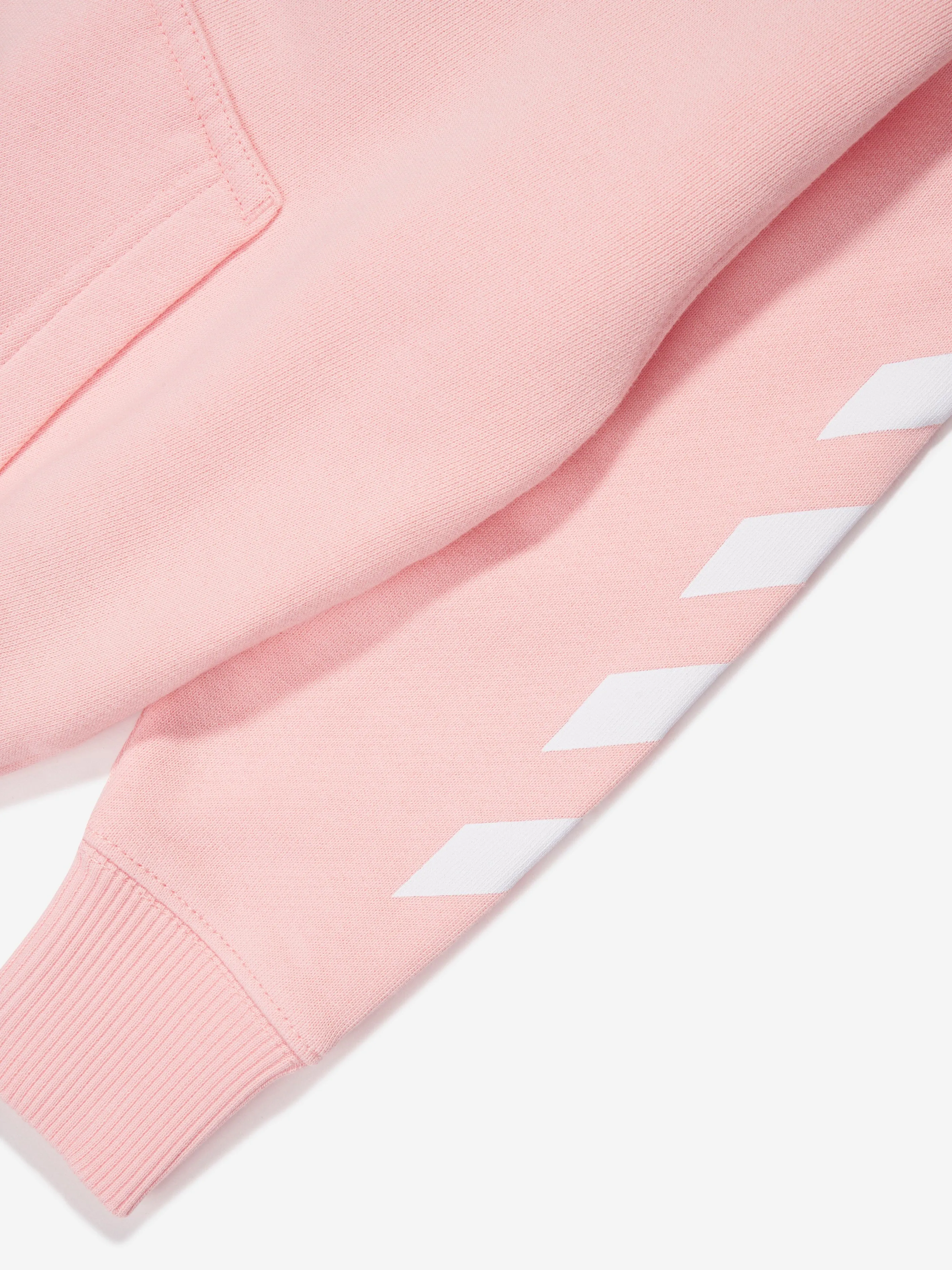 Off-White Girls Classic Arrow Tab Hoodie in Pink