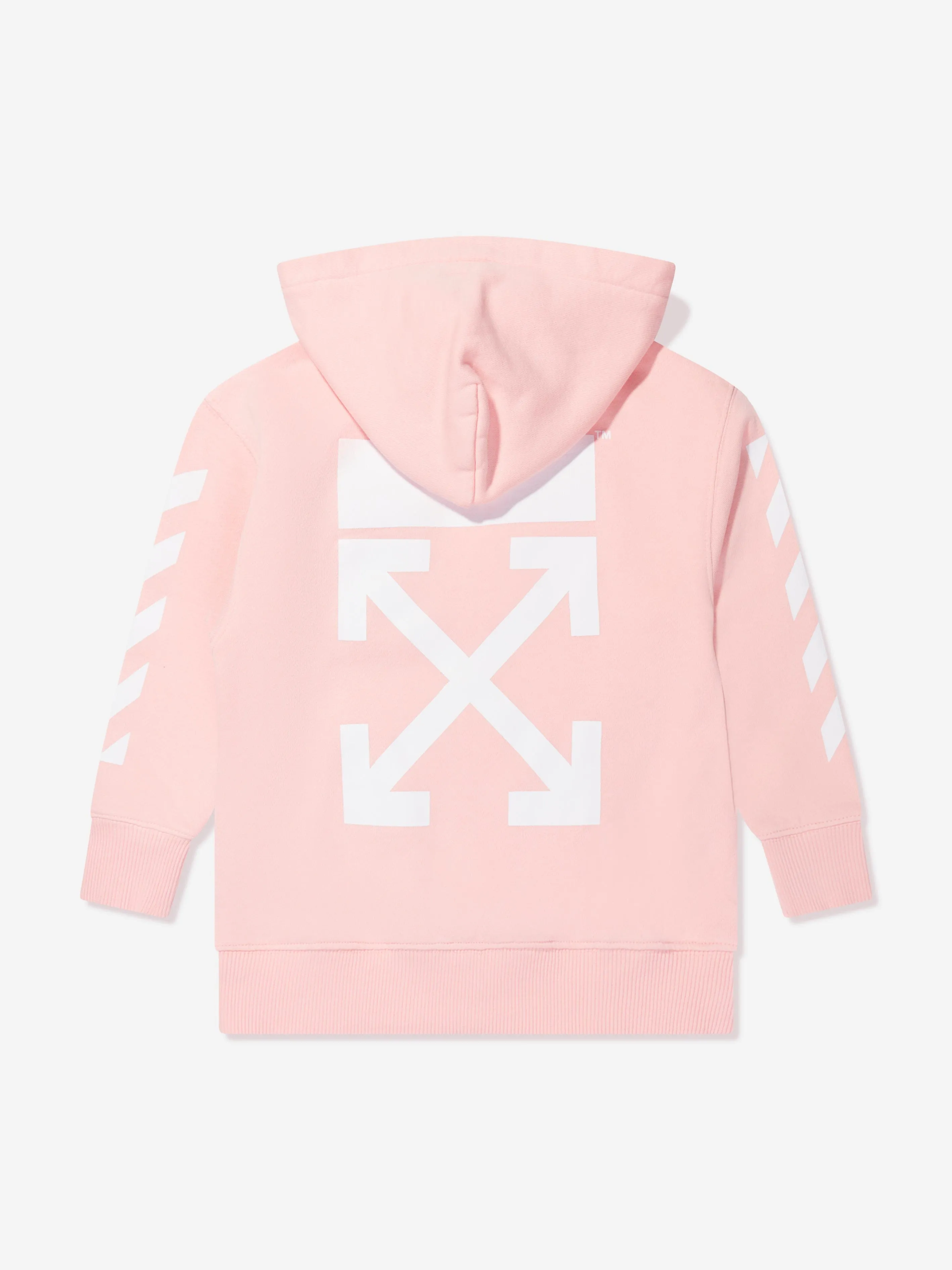 Off-White Girls Classic Arrow Tab Hoodie in Pink