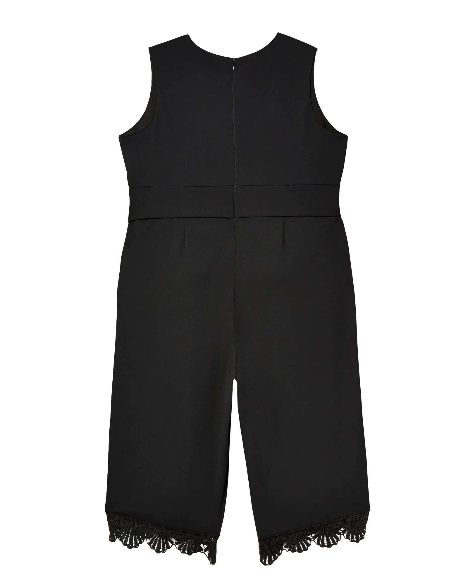 Olympia Tie Waist Cropped Jumpsuit | Black