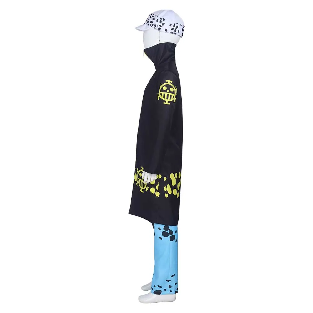 One Piece Trafalgar D. Water Law Kids Children Black Outfit Party Carnival Halloween Cosplay Costume