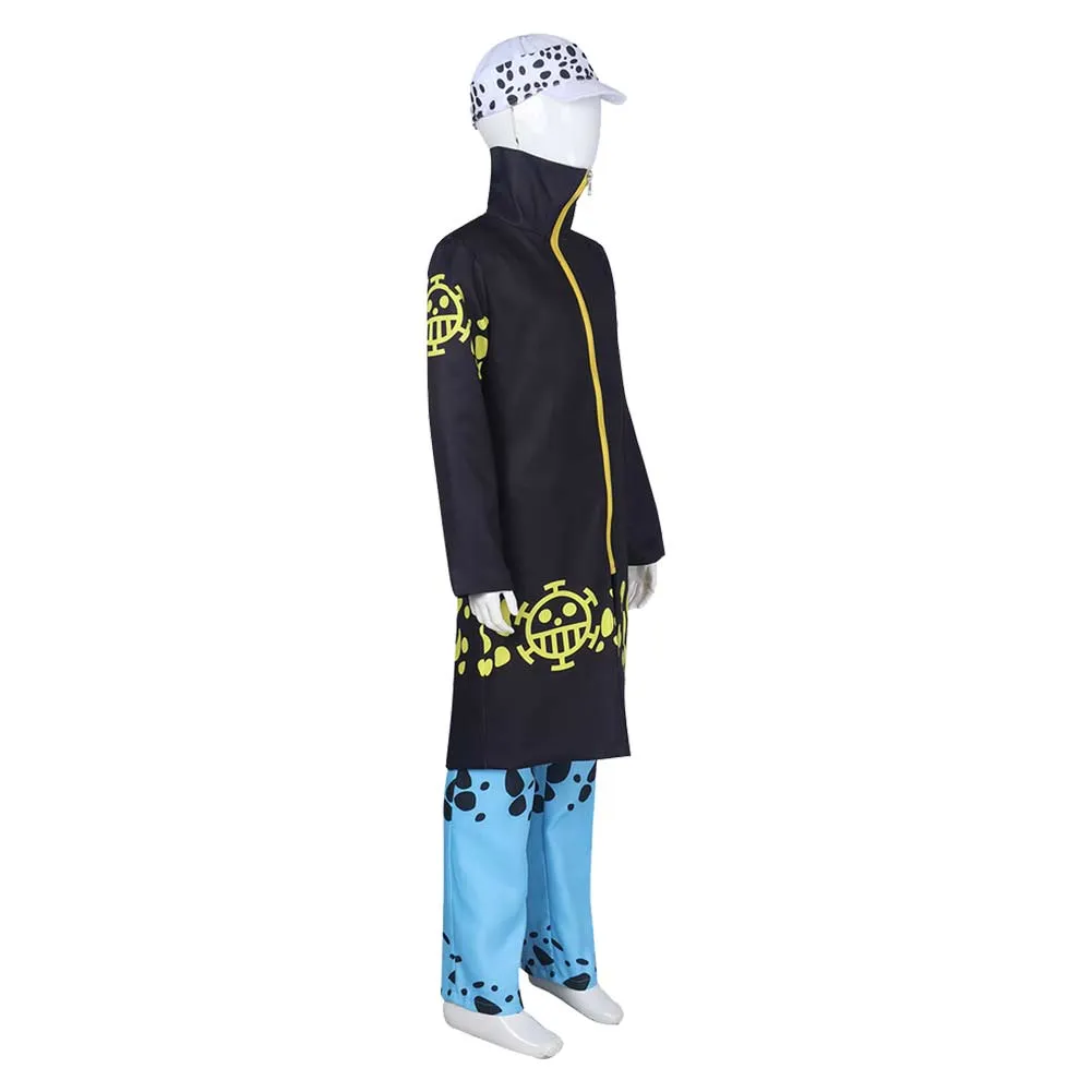 One Piece Trafalgar D. Water Law Kids Children Black Outfit Party Carnival Halloween Cosplay Costume